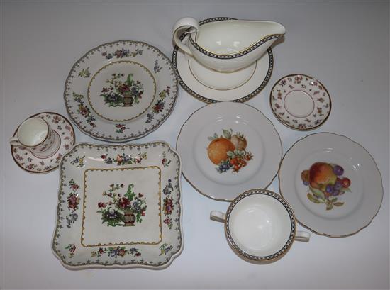 Asst ceramics incl a Bavarian dessert service, 6 Wedgwood cups/saucers & Crown Derby part dinner set